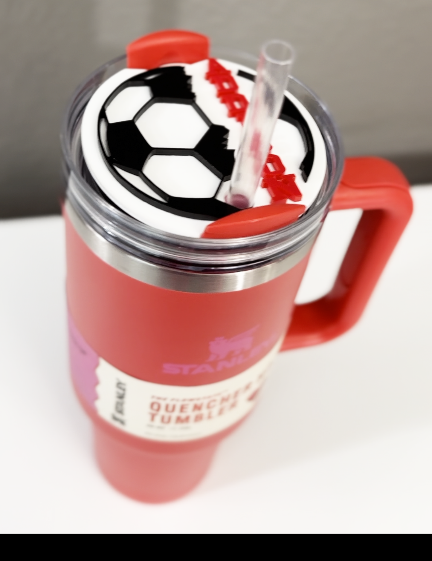 CUSTOM TUMBLER TOPPER - FULL LID - SOCCER