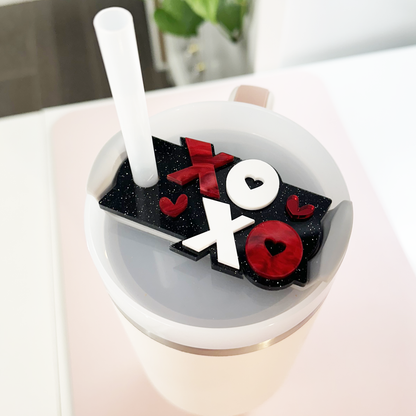 STANLEY TUMBLER TOPPER - XOXO TAG-RED BLACK WHITE