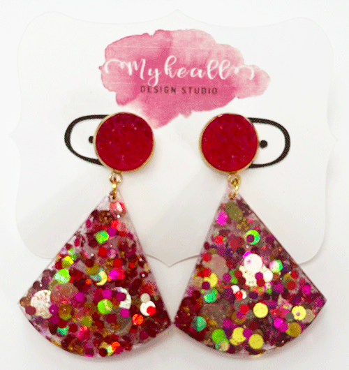 Pink/Gold Earrings - 2