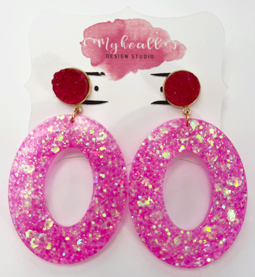 Pink/Gold Earrings - 9