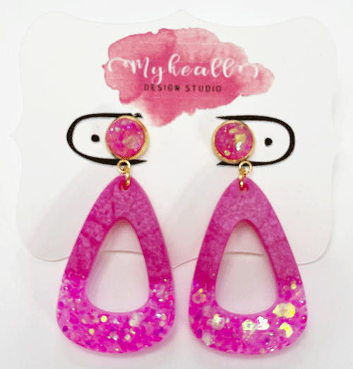 Pink/Gold Earrings - 10