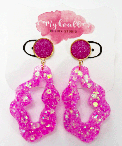 Pink/Gold Earrings - 14