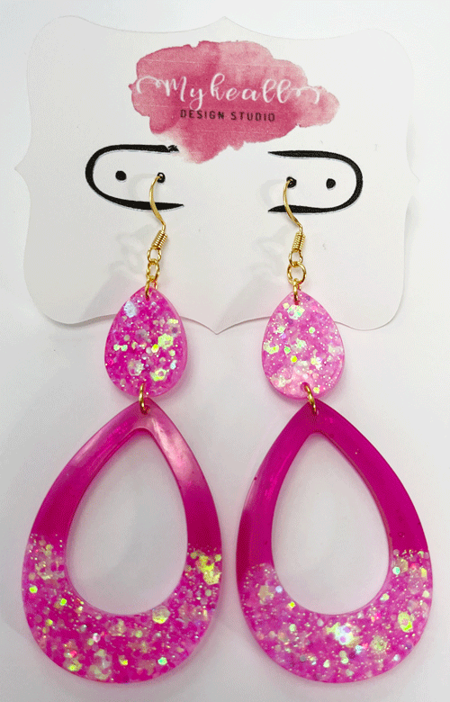 Pink/Gold Earrings - 15