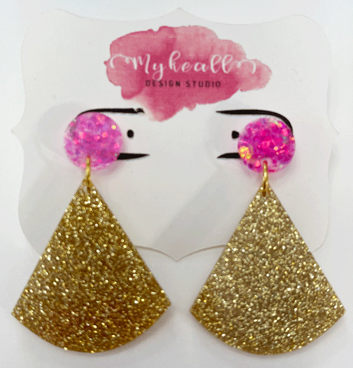 Pink/Gold Earrings - 16