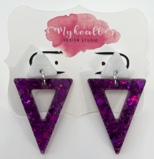 Purple/White Earrings - 7