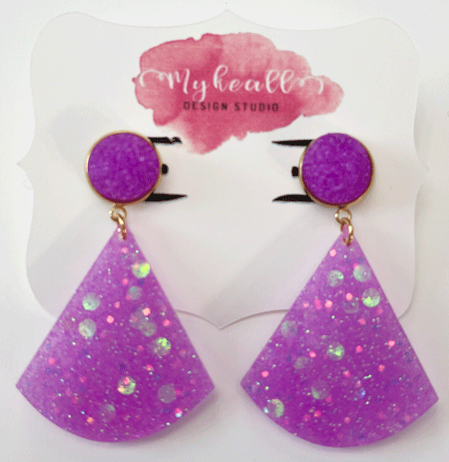 Purple/Gold Earrings - 16