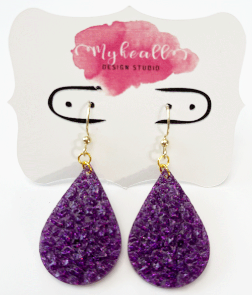 Purple/Gold Earrings - 7