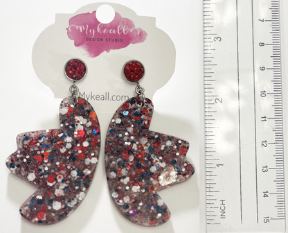 Red White Navy Earrings - 2