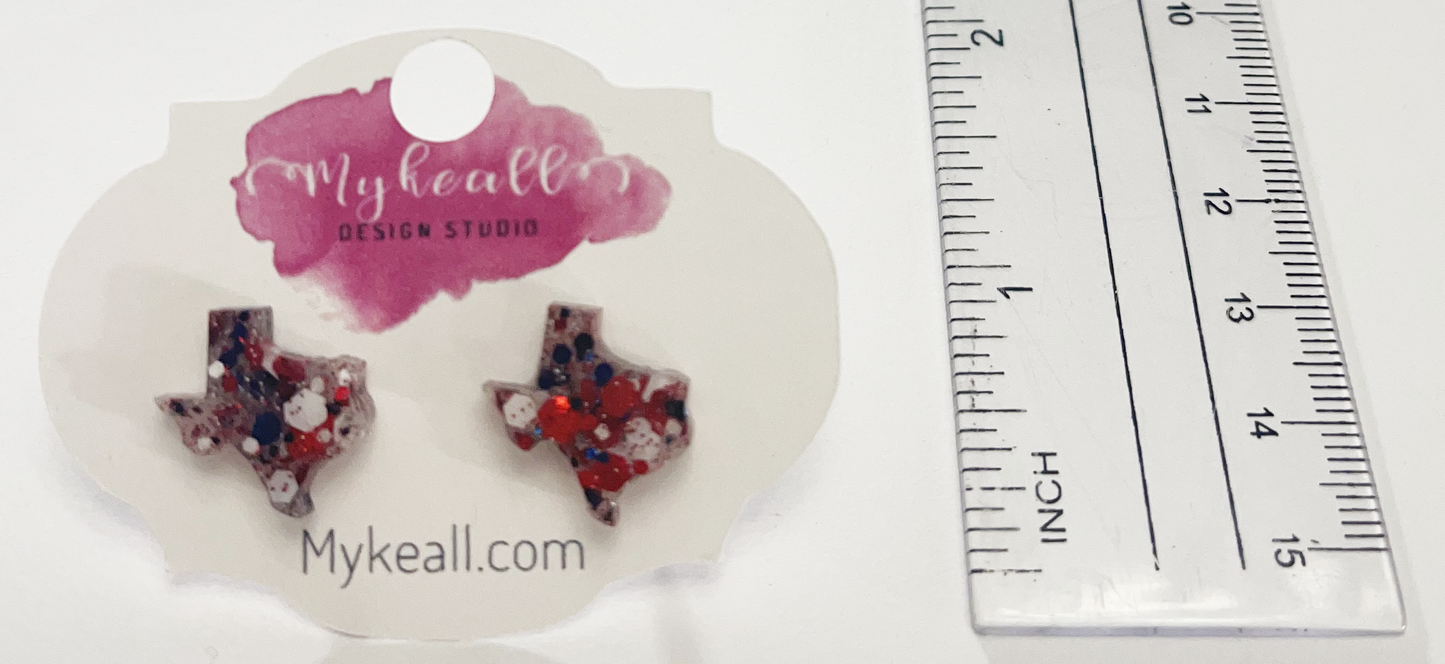 Red White Navy Earrings - 4