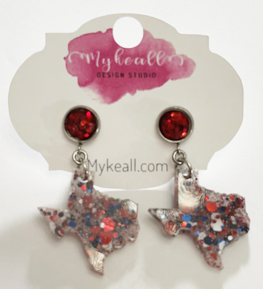 Red White Navy Earrings - 3