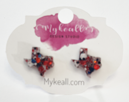 Red White Navy Earrings - 4