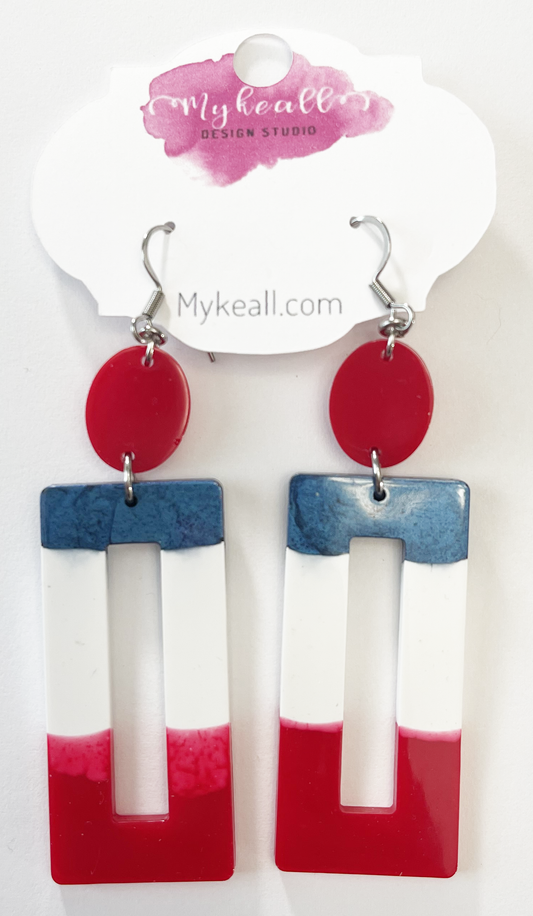 Red White Blue Earrings - 5