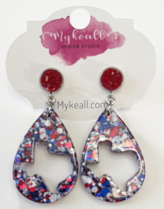 Red White Blue Earrings - 1