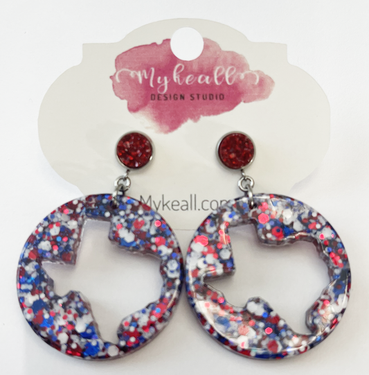 Red White Blue Earrings - 3