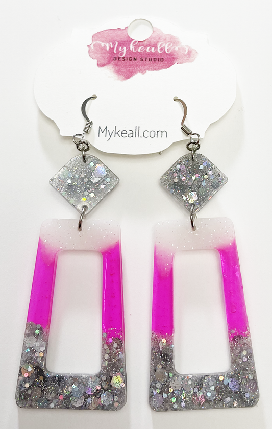 Pink/Silver Earrings - 2