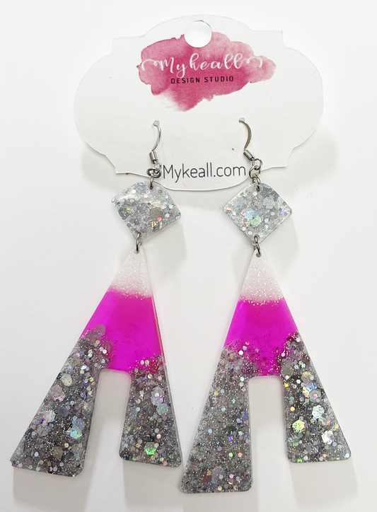 Pink/Silver Earrings - 3