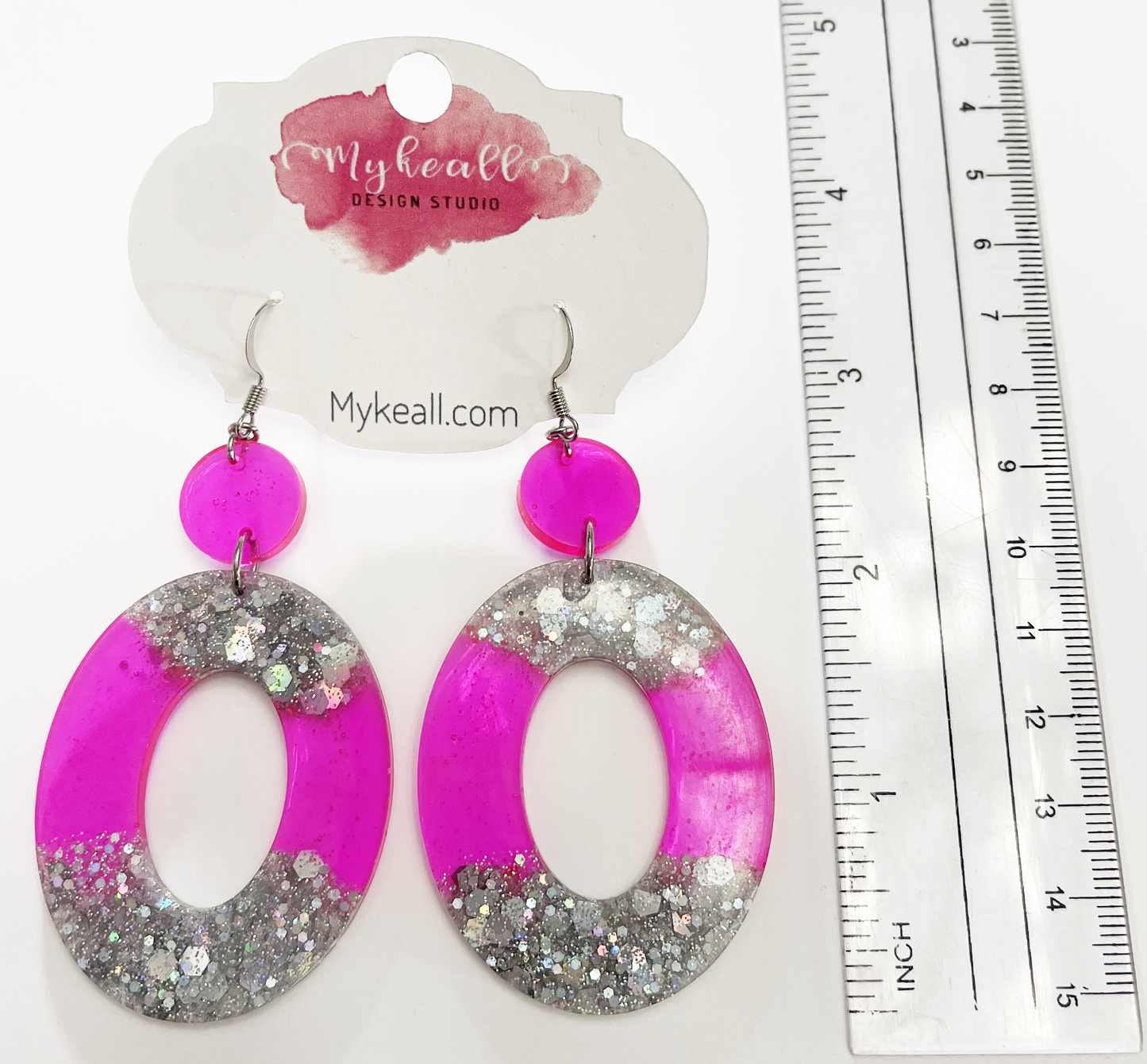 Pink/Silver Earrings - 5