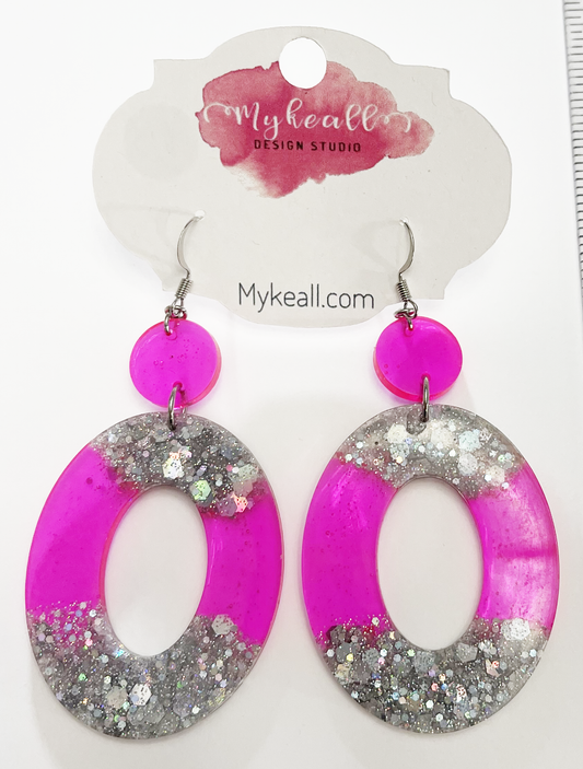 Pink/Silver Earrings - 5