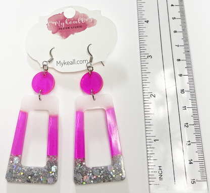 Pink/Silver Earrings - 6