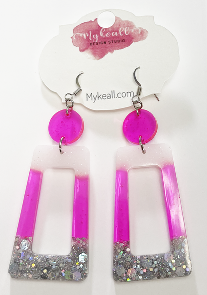 Pink/Silver Earrings - 6