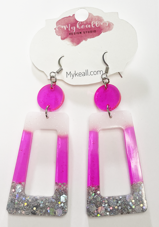 Pink/Silver Earrings - 6