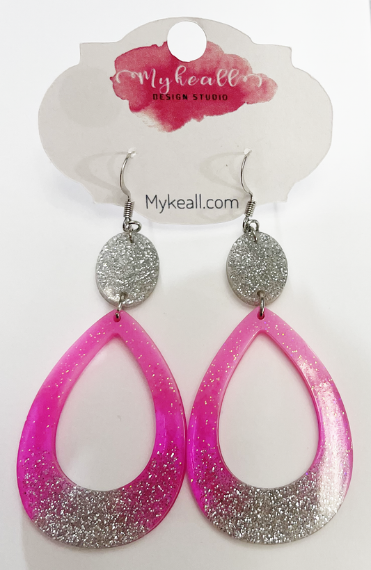 Pink/Silver Earrings - 9