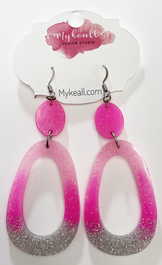 Pink/Silver Earrings - 12