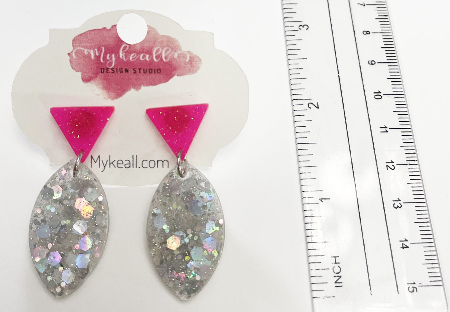 Pink/Silver Earrings - 11