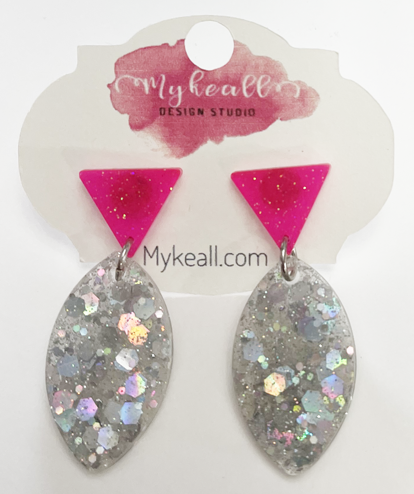 Pink/Silver Earrings - 11