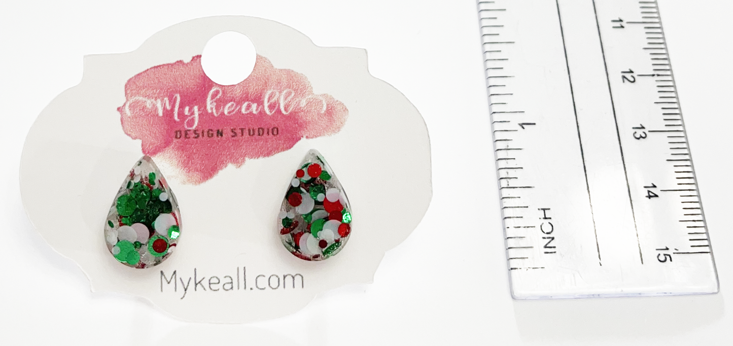 Christmas Stud Earrings - Teardrop
