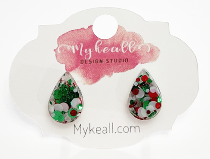 Christmas Stud Earrings - Teardrop