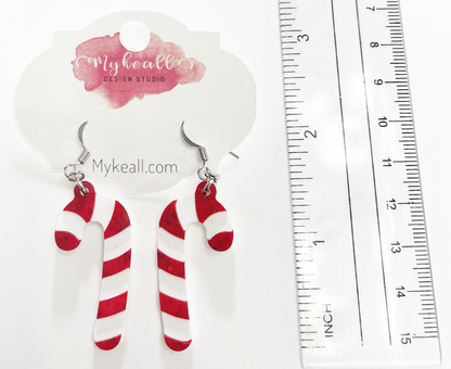 Christmas Earrings - Candy Cane 2