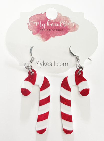 Christmas Earrings - Candy Cane 2