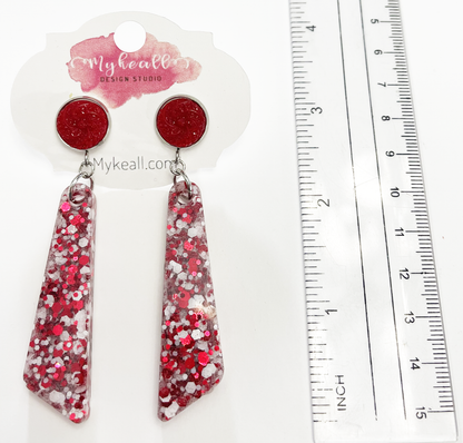 Christmas Earrings - Red & White