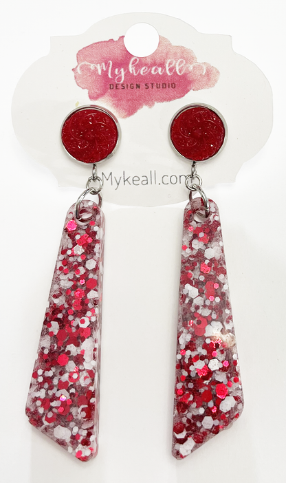 Christmas Earrings - Red & White