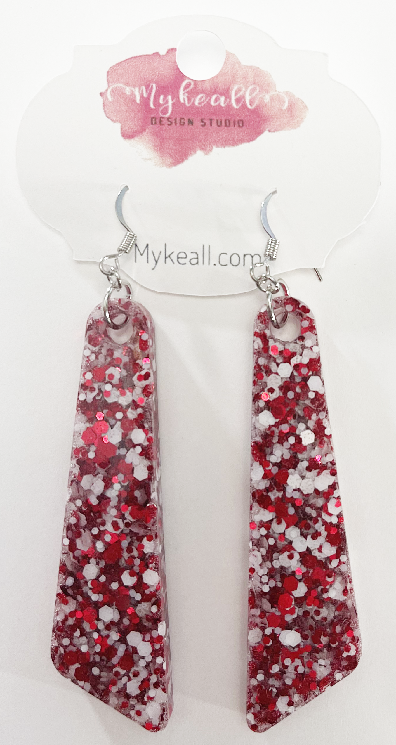 Christmas Earrings - Red & White 2