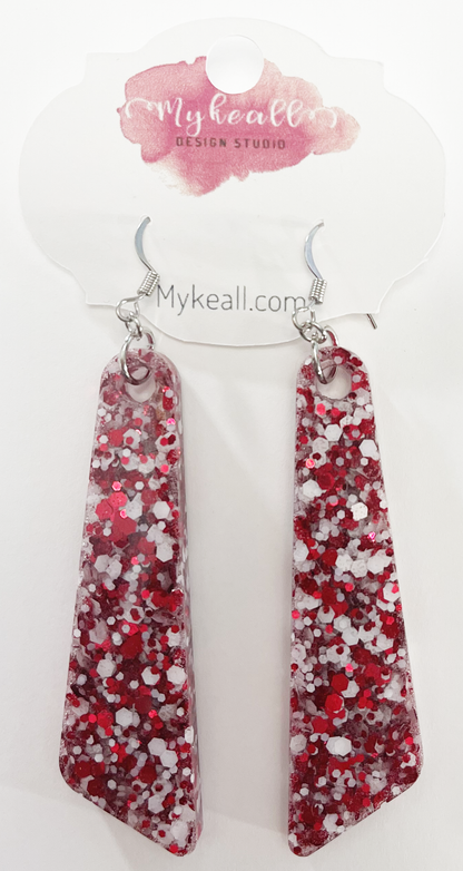 Christmas Earrings - Red & White 2