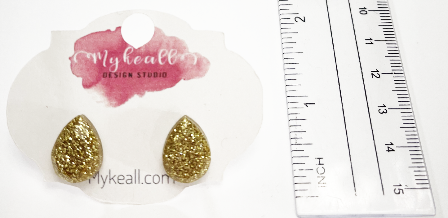 Studs - Faceted Teardrop 3