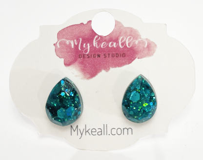 Studs - Faceted Teardrop 4