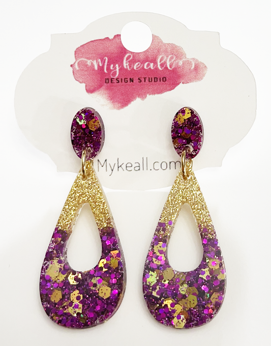 Purple/Gold Earrings - 18