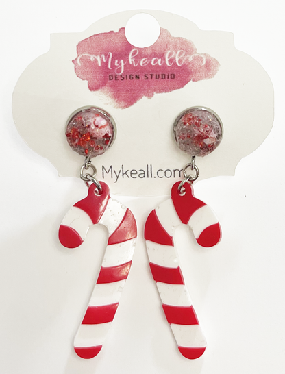 Christmas Earrings - Candy Cane 2