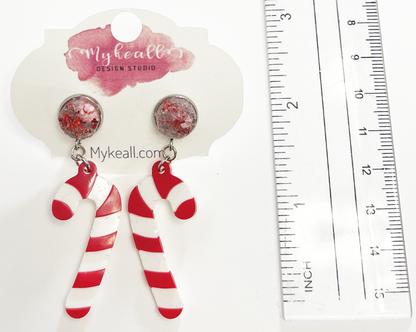 Christmas Earrings - Candy Cane 2