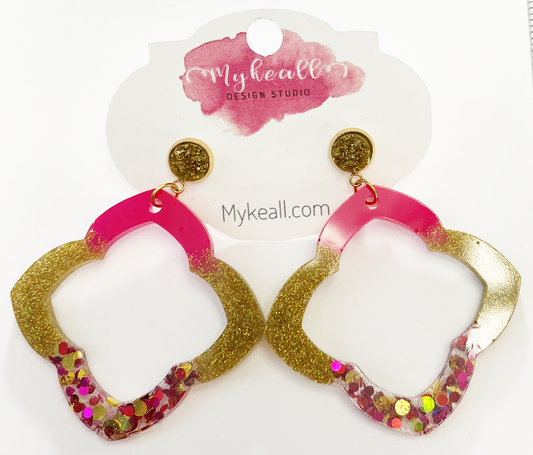 Pink/Gold Earrings - 21