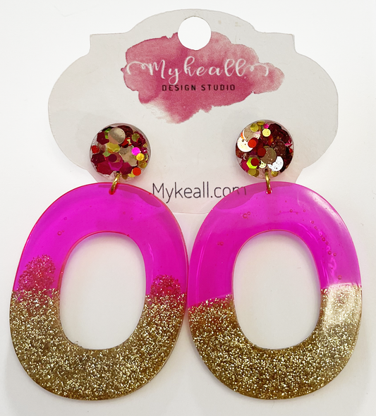 Pink/Gold Earrings - 22