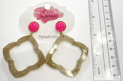 Pink/Gold Earrings - 24