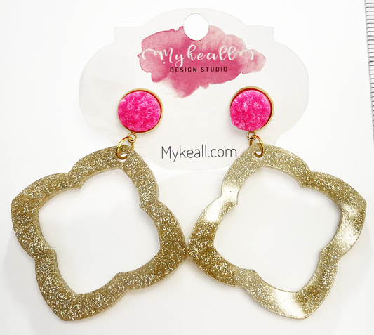 Pink/Gold Earrings - 24