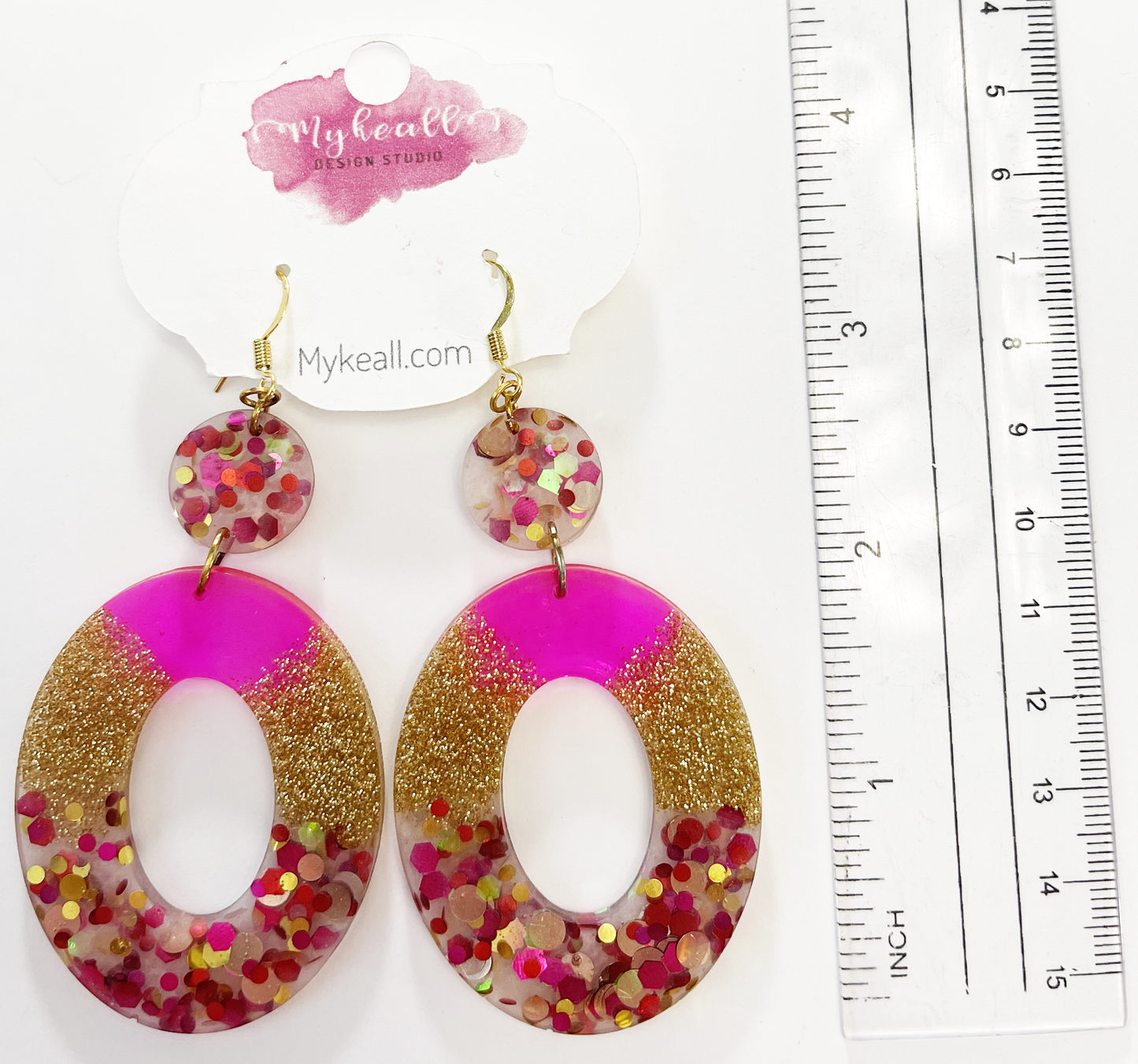 Pink/Gold Earrings - 25