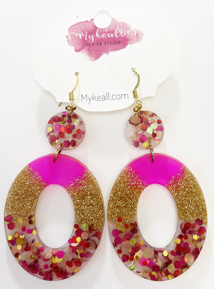 Pink/Gold Earrings - 25