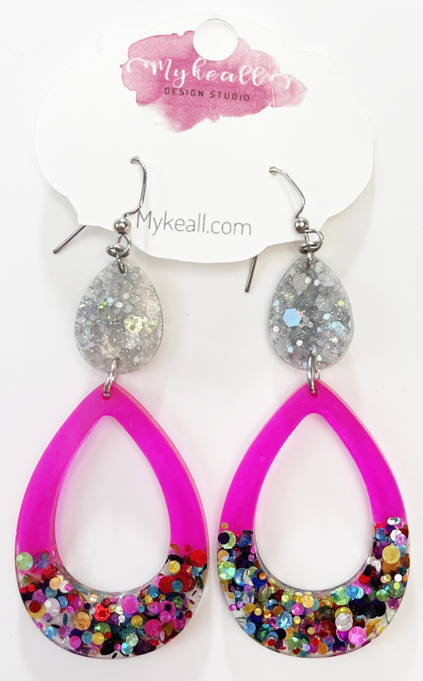 Pink/Glitter Earrings - 14