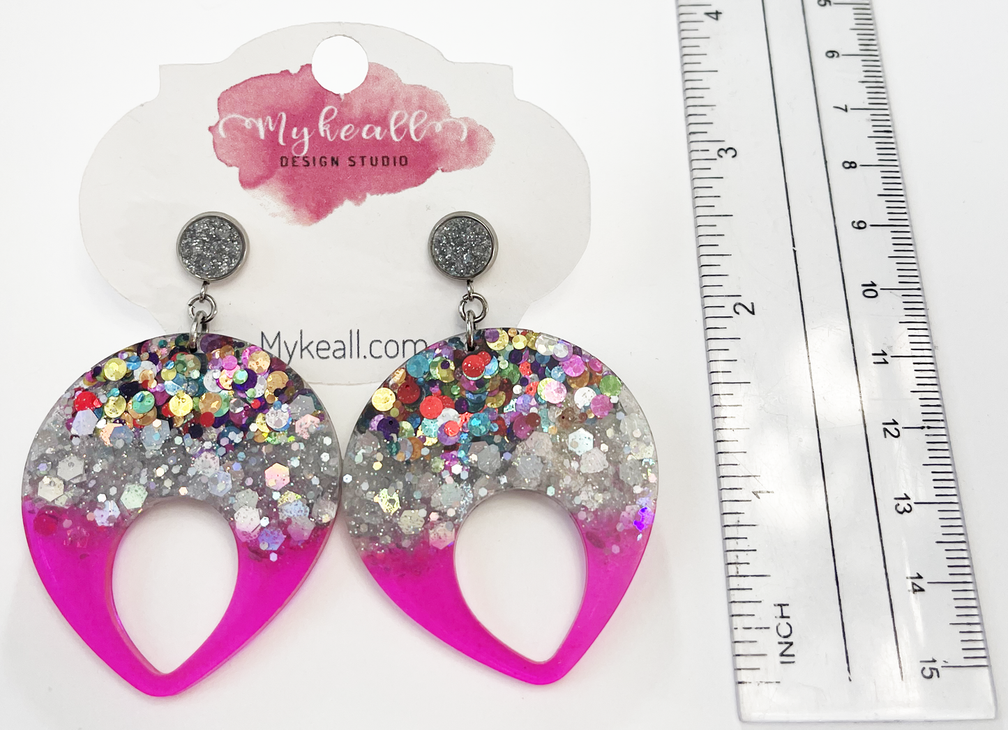 Pink/Glitter Earrings - 13